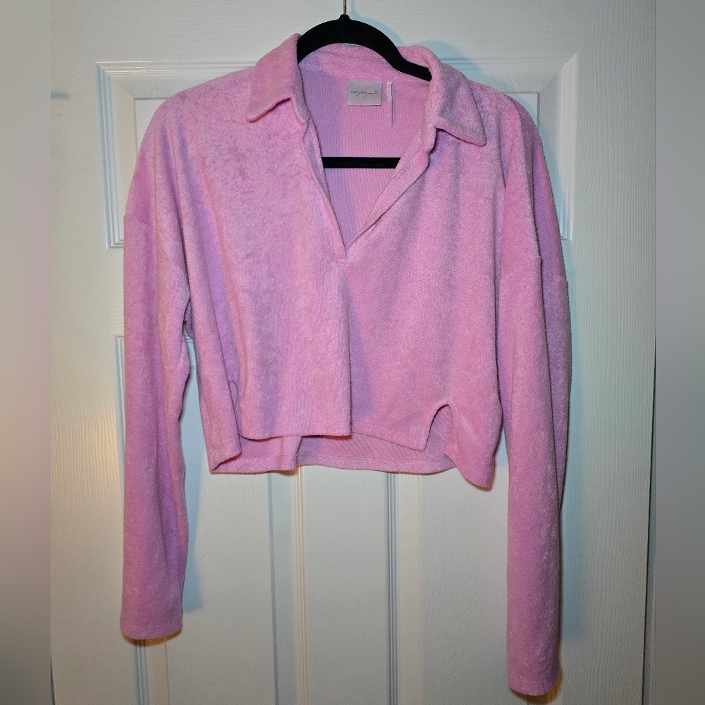 Out From Under Pink Long Sleeve Women's Terry Top Size Small